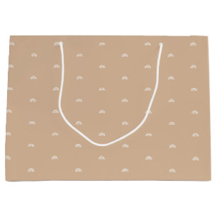 Moderne minimalistische beige boho regenboog groot cadeauzakje