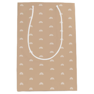 Moderne minimalistische beige boho regenboog medium cadeauzakje