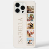 Moderne Minimalistische Beige Custom Photo Monogra Case-Mate iPhone Case (Achterkant)