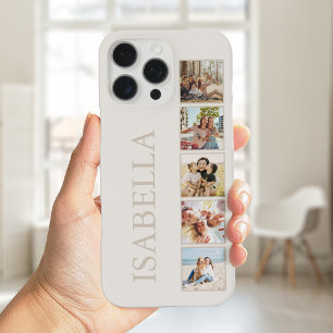 Moderne Minimalistische Beige Custom Photo Monogra iPhone 16 Pro Max Hoesje