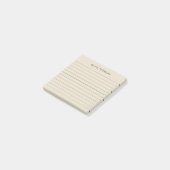 Moderne minimalistische beige gevoerd sticky post-it® notes (Schuin)