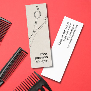 Moderne minimalistische beige haar-stylist mini visitekaartje