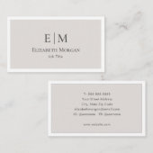 Moderne minimalistische beige lichte grijs visitekaartje (Voorkant / Achterkant)