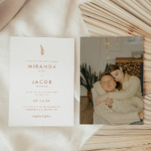 Moderne minimalistische Beige Palm Leaf bruiloft