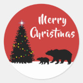 Moderne minimalistische Beren Ronde Sticker (Voorkant)