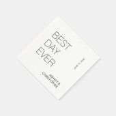 Moderne minimalistische "beste dag ooit" bruiloft servet (Hoek)