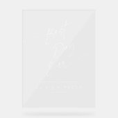 Moderne minimalistische beste dag ooit bruiloft we acryl bord (Voorkant)