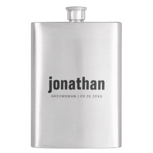 Moderne minimalistische beste man groomsmen gesche flacon