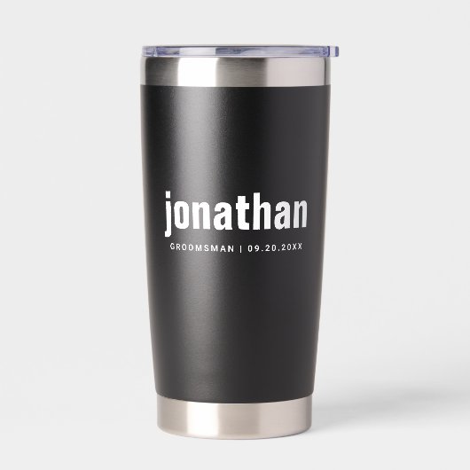 Moderne minimalistische beste man groomsmen gesche geïsoleerde drinkbeker (Links)