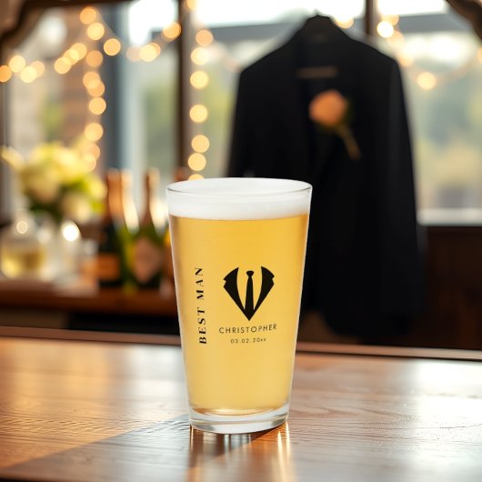 Moderne minimalistische beste man naam bruiloft ca glas