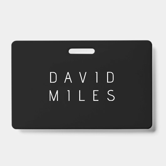Moderne minimalistische bewerkbare naam | Zwart &  Badge (Front)