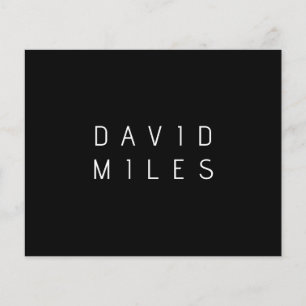 Moderne minimalistische bewerkbare naam Zwart & Flyer