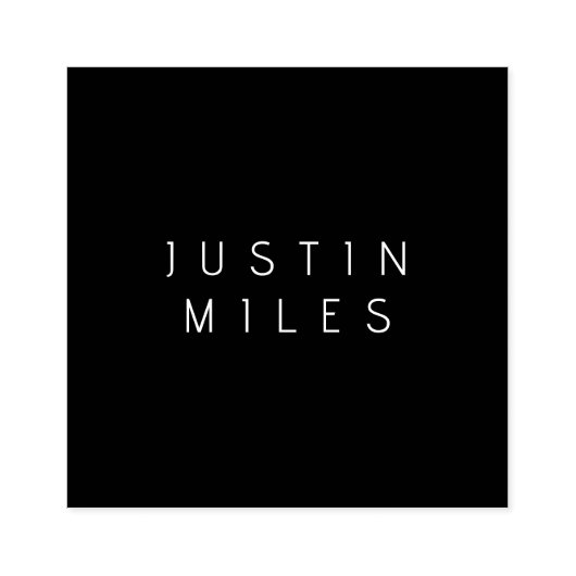 Moderne minimalistische bewerkbare naam | Zwart &  Rubberstempel (Afrduk)