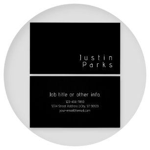 Moderne minimalistische bewerkbare naam   Zwart &  Visitekaartje