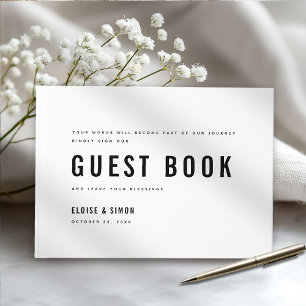 Moderne minimalistische Big Bold Monogram Chic Wed Gastenboek