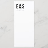 Moderne minimalistische Big Bold Monogram Chic Wed Menu (Achterkant)