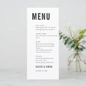 Moderne minimalistische Big Bold Monogram Chic Wed Menu (Staand voorkant)