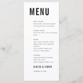 Moderne minimalistische Big Bold Monogram Chic Wed Menu (Voorkant)