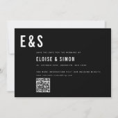 Moderne minimalistische Big Bold Monogram Foto QR- Save The Date (Achterkant)