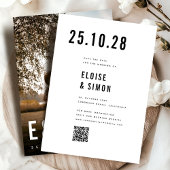 Moderne minimalistische Big Bold Monogram Foto QR- Save The Date