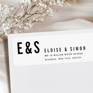 Moderne minimalistische Big Bold Monogram Retourbr Etiket