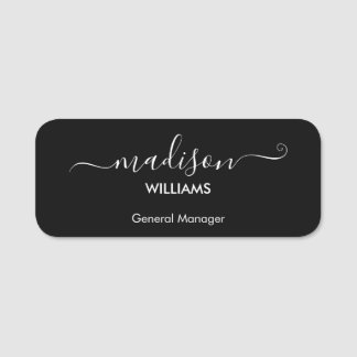 Moderne minimalistische Black Company medewerker Naamplaatje