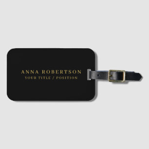 Moderne minimalistische Black Gold Professional Tr Bagagelabel