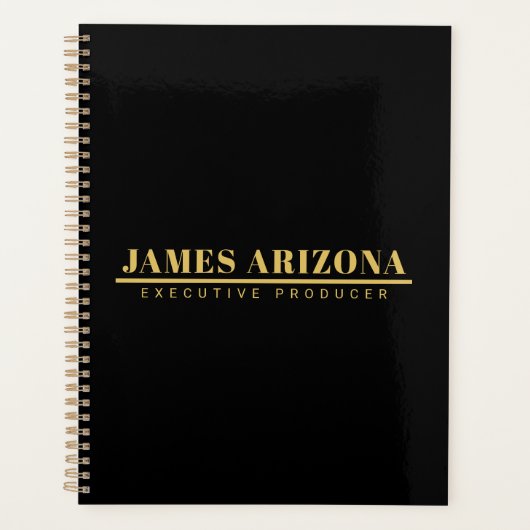 Moderne minimalistische Black Gold Professional Tr Planner (Voorkant)