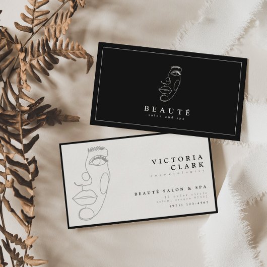 Moderne minimalistische Black Salon Visitekaartjes
