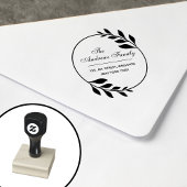 Moderne minimalistische bladkrans rubberstempel