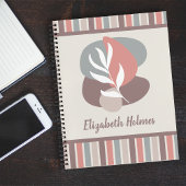 Moderne minimalistische bladstrepen boho kleurenpa notitieboek