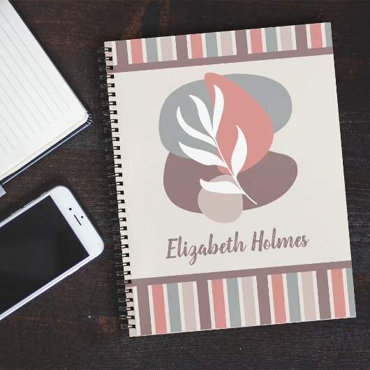 Moderne minimalistische bladstrepen boho kleurenpa notitieboek