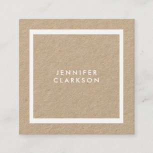 Moderne, minimalistische blanke kraft professional vierkante visitekaartje