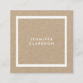 Moderne, minimalistische blanke kraft professional vierkante visitekaartje (Voorkant)