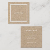 Moderne, minimalistische blanke kraft professional vierkante visitekaartje (Voorkant / Achterkant)