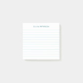 Moderne minimalistische blauw gevoerd sticky post-it® notes (Voorkant)