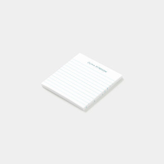 Moderne minimalistische blauw gevoerd sticky post-it® notes