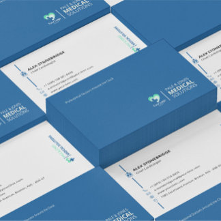 Moderne minimalistische blauwe medische profession visitekaartje
