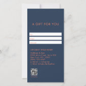Moderne Minimalistische Blauwe QR Code Cadeaubon (Achterkant)