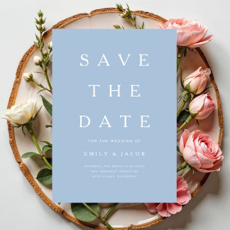 Moderne Minimalistische Blauwe Save The Date
