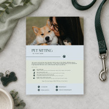 Moderne Minimalistische Blauwgrijze Hond Zit Flyer