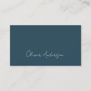 Moderne minimalistische blauwgroen & witte contact visitekaartje