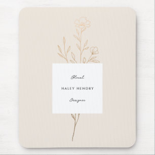 Moderne minimalistische bloemen geïllustreerd goud muismat