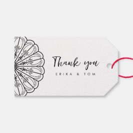 Moderne minimalistische bloemendank u geschenk lab cadeaulabel