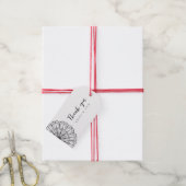 Moderne minimalistische bloemendank u geschenk lab cadeaulabel (Met Touw)