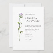 Moderne minimalistische bloemendetail bruiloft kaart (Voorkant)