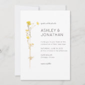 Moderne minimalistische bloemendetail bruiloft kaart (Voorkant)