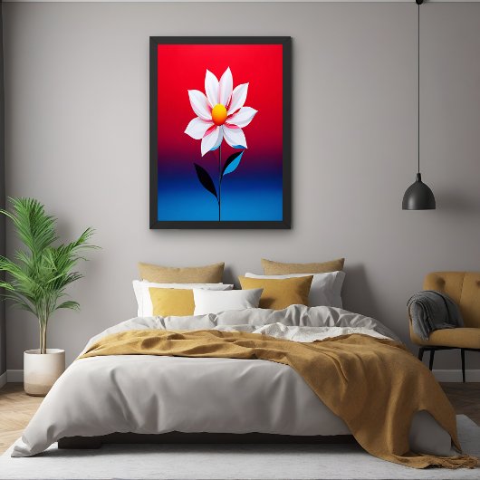 Moderne minimalistische bloemenkunst poster