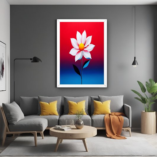 Moderne minimalistische bloemenkunst poster