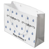 Moderne minimalistische bloemenprint groot cadeauzakje (Achterkant Gekanteld)